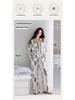 Women's Rayon Cotton Long Sleeve Pajama Set - Lapel, Casual Autumn Style for Home or Outside Wear