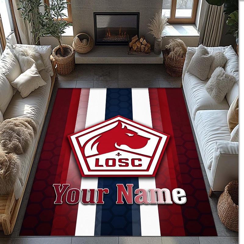 LOSC Lille Printed Crystal Velvet Rug Non‑Slip Crystal Velvet Carpet For Sofa Bedroom Indoor Home Decoration