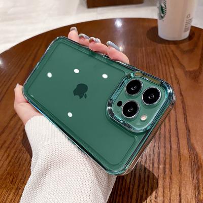 Suitable for Iphone16 Electroplated Edge Space Phone Case, Apple 15proMax Simple and Non-yellowing 14 Protective Case 13