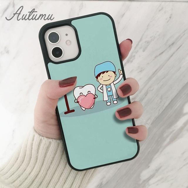 Dentist Dental Crowned Tooth Nurse Phone Case for iPhone 11 12 13 14 Pro Max Mini XR XS SE 2020 6 7 8 Plus Galaxy S21 S22 Cover