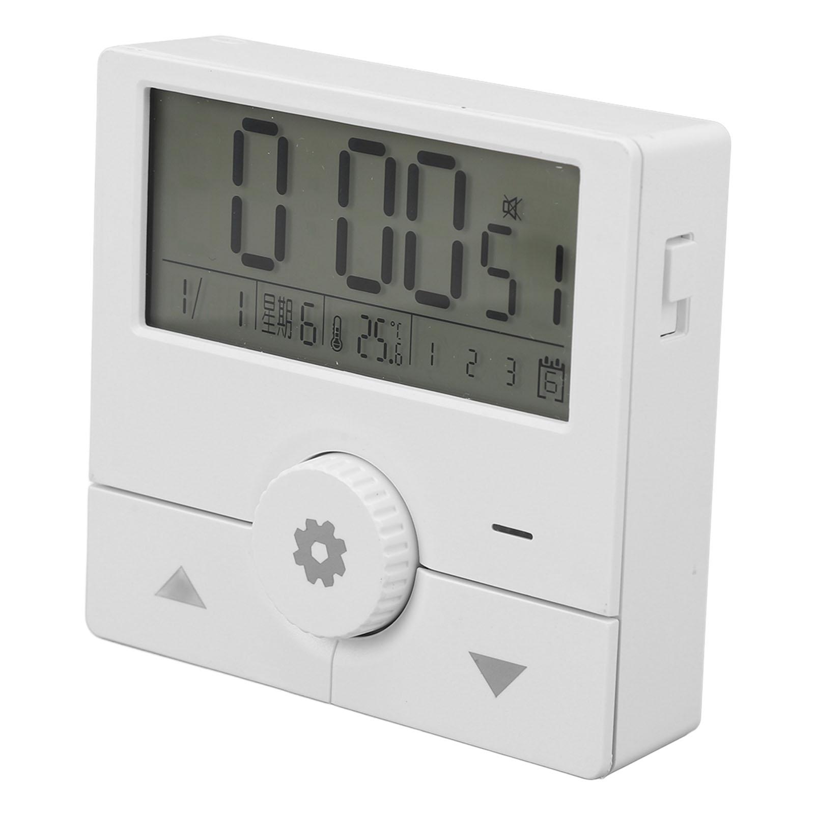 LED Electronic Clock Time Date Week Temperature Alarm Digital Alarm Clock for Living Room Office Bedroom White