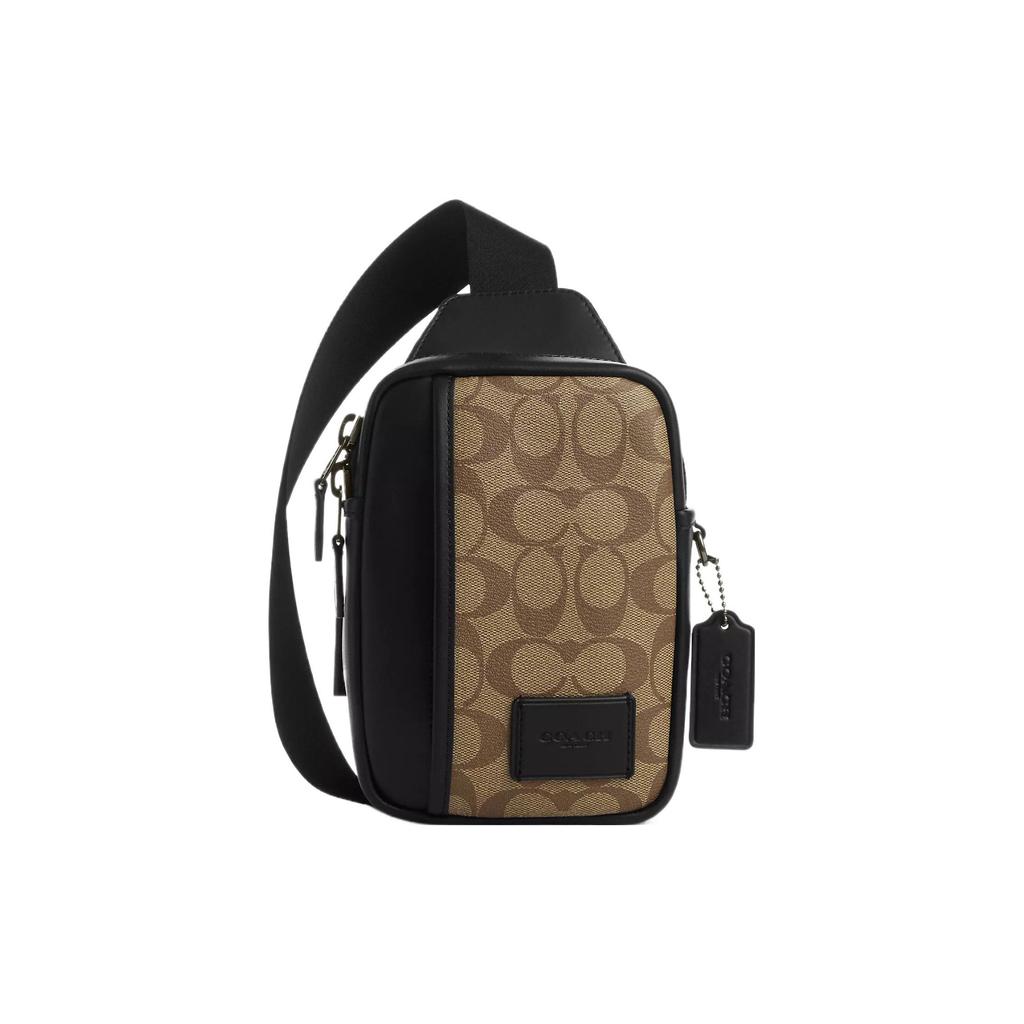 Coach Edge 13 Classic Monogram Zipper Multifunctional Pocket Coated Canvas And Calfskin Mini Crossbody Bag Women crossbody bag CM155-QBT4U