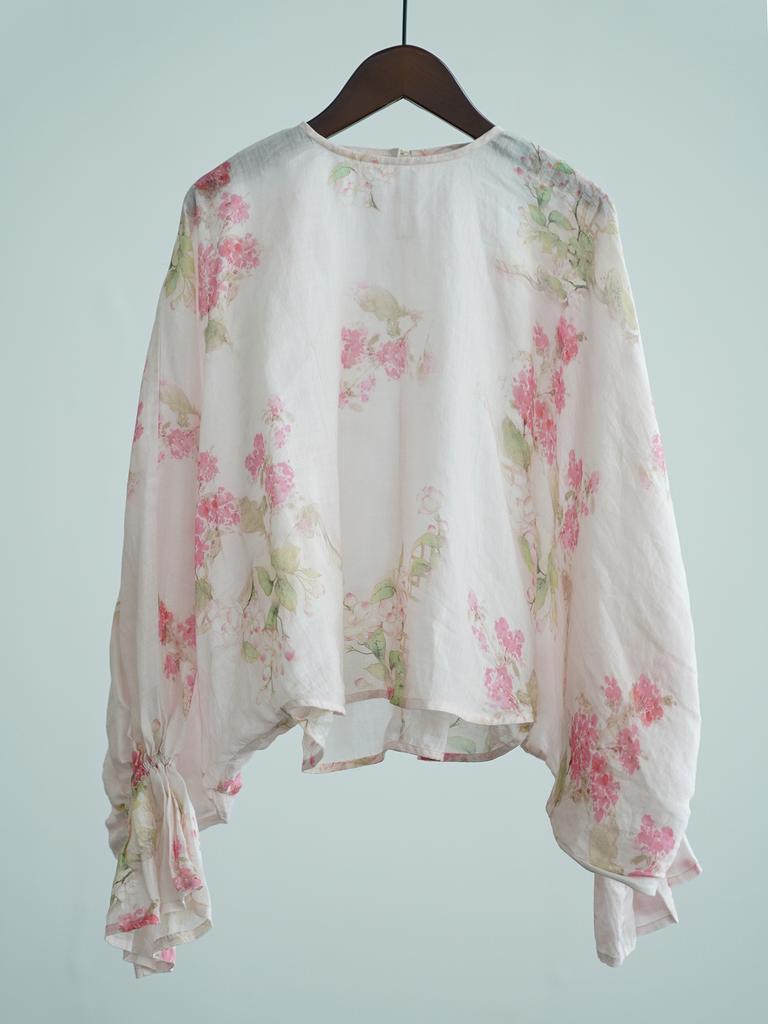 Johnature Women Vintage Print Floral T-Shirts Tops Spring O-Neck Flace Sleeve Chinese Style Female T-Shirts
