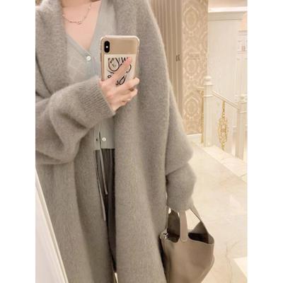 Pulover fancy super frumos, toamnă și iarnă, pentru femei, leneș, Hong Kong, sle retro, chic, lungime mijlocie, lungă, tricotată, cardigan.