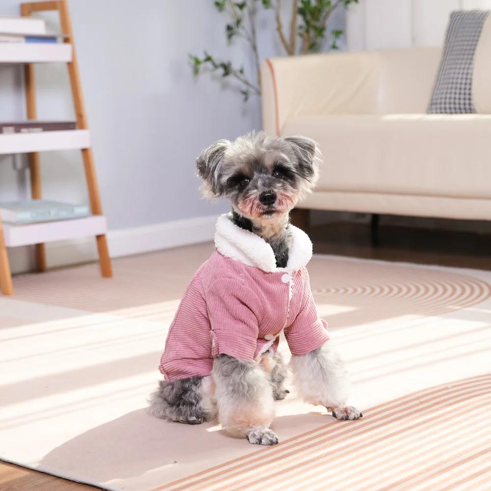 Warm Cozy Autumn Winter Pet Dog Jacket for Small Medium Dogs Cats - Thicken Fleece Puppy Clothing for Schnauzer Pug Chihuahua