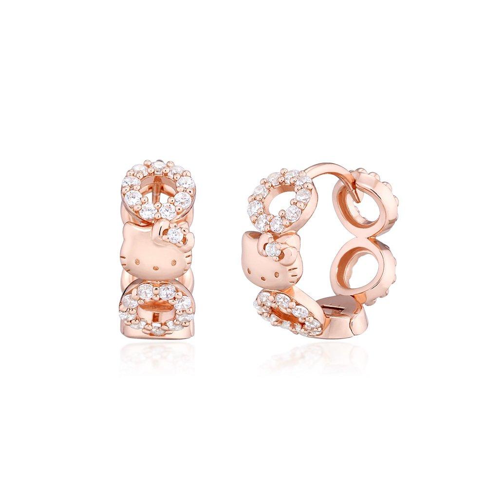 Sanrio Hello Kitty Jewelry Heart Collection One-Touch Ring Earrings Hlse294-P