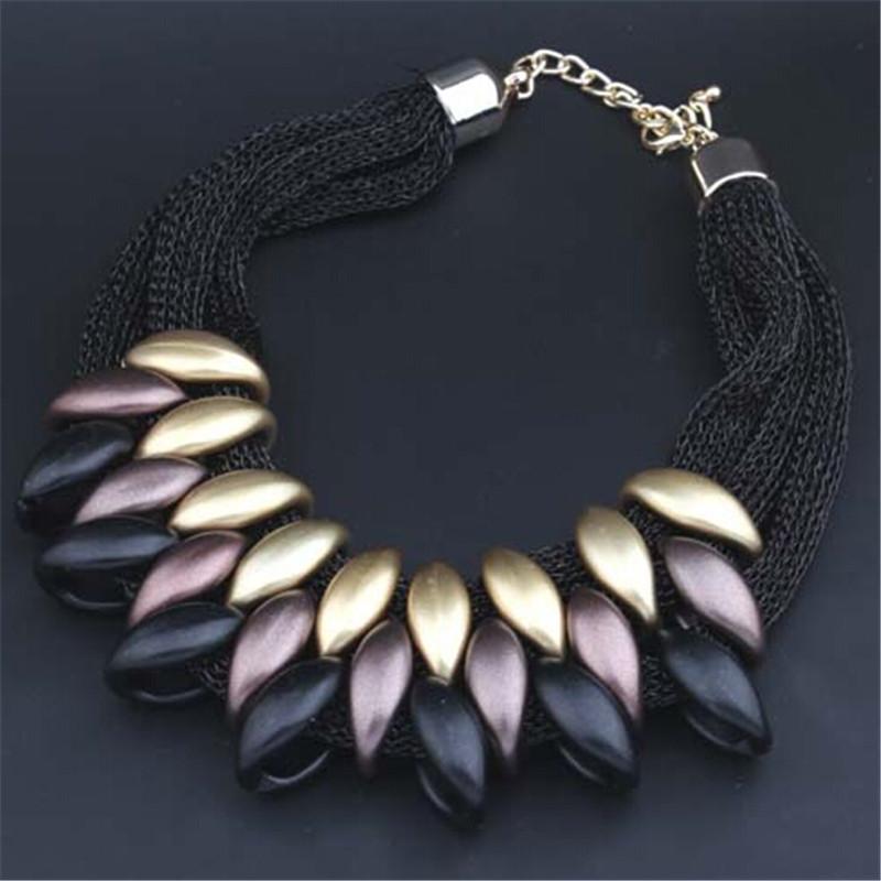 

DIEZI Vintage Fashion Charm Statement Necklaces Punk Choker Collar Ethnic Black Gold Color New Pendants necklace women jewelry