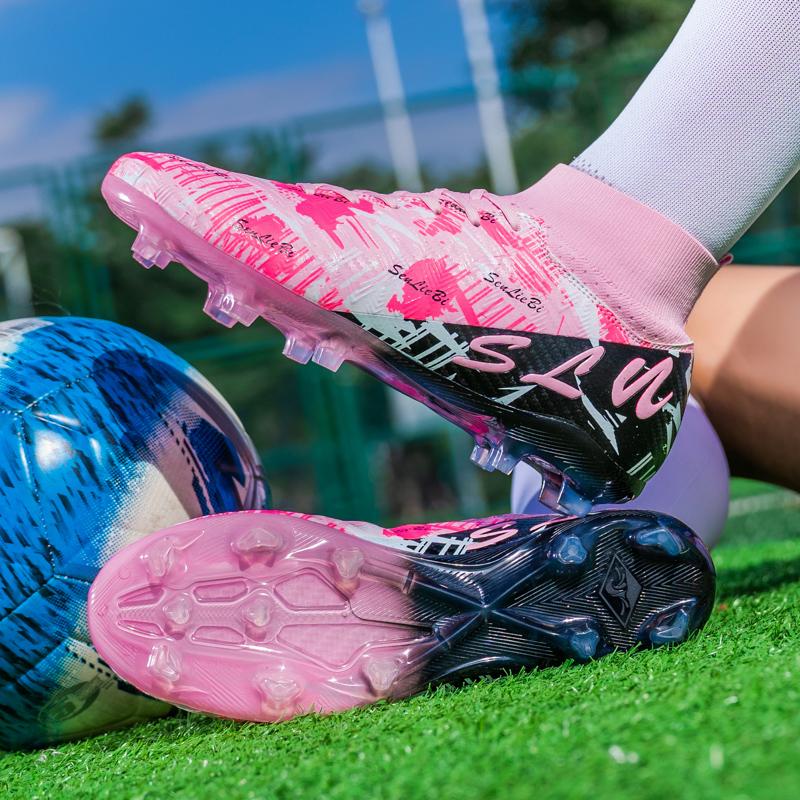 34-46 Men's High-top Football Boots Outdoor Long Spikes Sports Football Boots Large Size Youth Sports Children's Football Boots