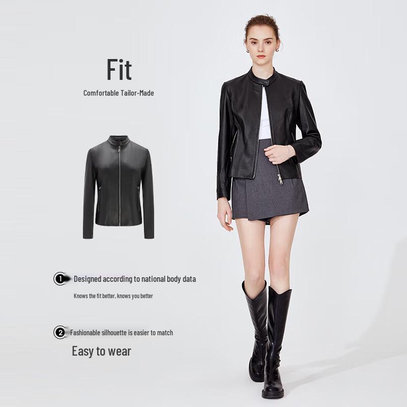 Navigare Women's Biker Style Short Leather Jacket