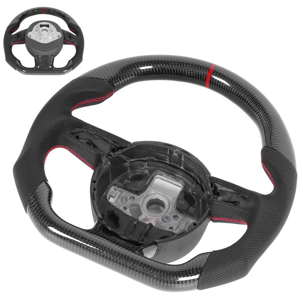 Carbon Fiber Steering Wheel Nappa Perforated Leather Fit for B8.5 RS3 RS4 RS5 RS6 RS7 20132016