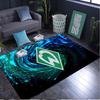 1 Stück Teppich Grün und Weiß Werder Teppich, Stuhlmatte, Bereichsteppich für Büro Schlafzimmer Wohnzimmer Schlafzimmer, Fußmatten Dekoration Weihnachtsgeschenke für Fans