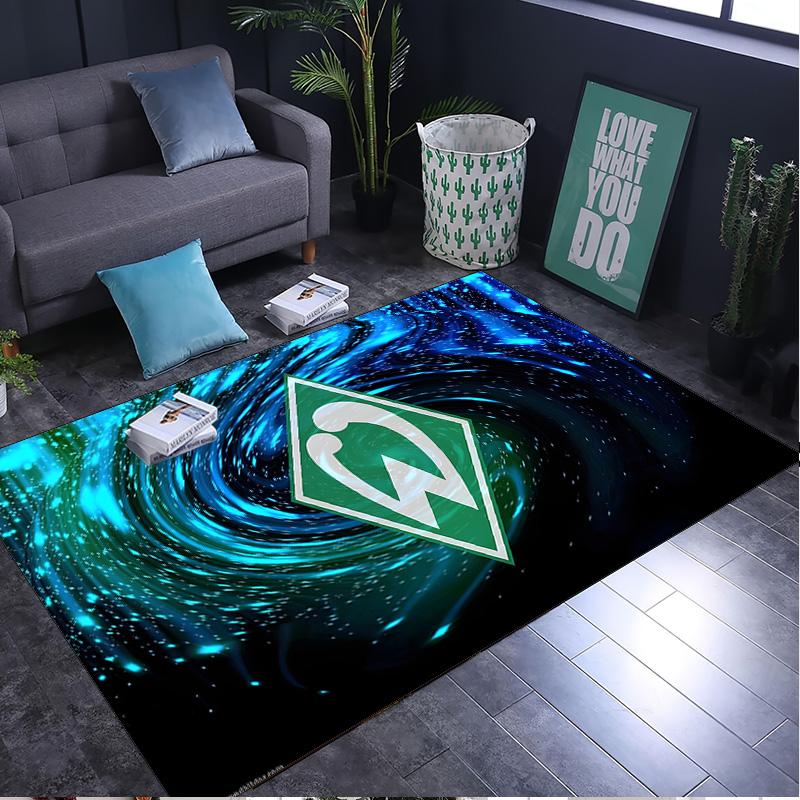 1 Stück Teppich Grün und Weiß Werder Teppich, Stuhlmatte, Bereichsteppich für Büro Schlafzimmer Wohnzimmer Schlafzimmer, Fußmatten Dekoration Weihnachtsgeschenke für Fans