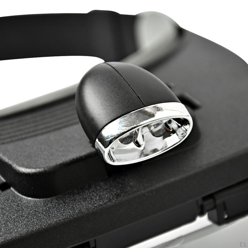 Professionelles Stirnband mit LED-Lampe, 4 Linsen, Headset-Lupenbrille zum Lesen und Nähen