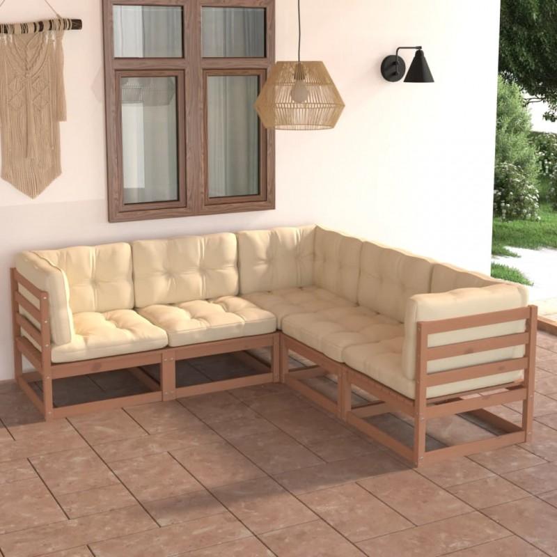 Day and Night - Day and Night Garden Furniture Set 5 Pieces and Cushions Solid Pine Wood