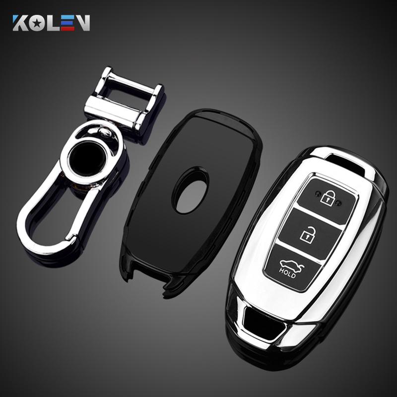 Soft Tpu Car Remote Key Case Cover Shell Fob For Hyundai Ix35 I30 Kona Solaris Encino Azera Grandeur Accent Fe Tm Santa Palisade