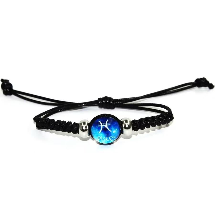 12 Constellation Twelve Constellation Bracelet Hand-woven Adjustable Rope Bracelets For Men Women Black  Bracelet Boy