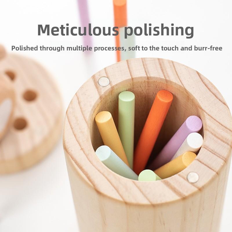 Color Wooden Take Balance Stick Game Children Puzzle Toy Set For Cognition Color