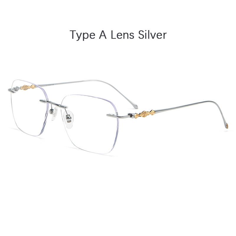 

Ultralight Pure Titanium Rimless Glasses Frame Men Retro Eyeglasses Women Anti Blue Light Eyewear Frameless Computer Spectacles