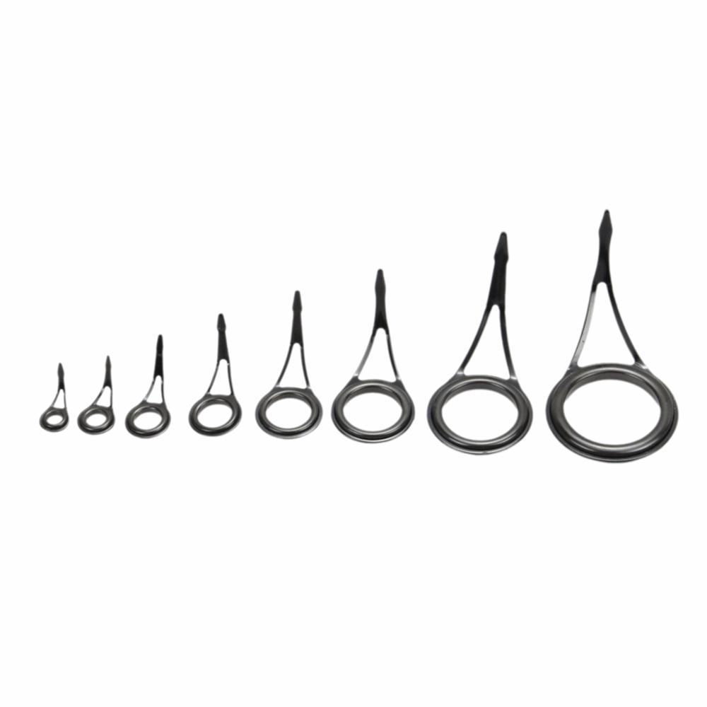 16PCS 8 Size Fishing Rod Guides Sets Stainless Steel Spinning Rod Guides  Replacement Guide