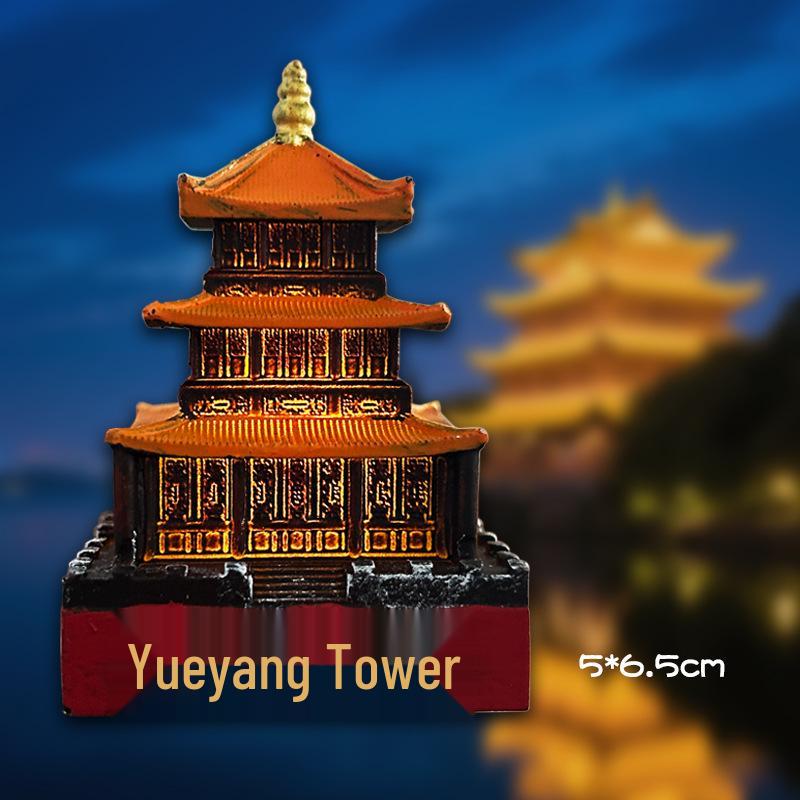 Yueyang Tower 3D Luminous Fridge Magnet - City Tourist Souvenir