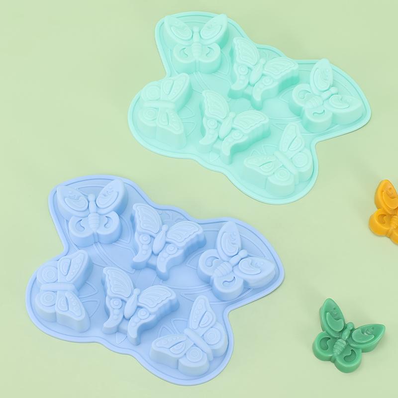 Chocolate Silicone Molds Butterfly Ice Cube Tray 6 Cavity Biscuit Fondant Baking Mould Wax Melt Molds Kitchen Accessories