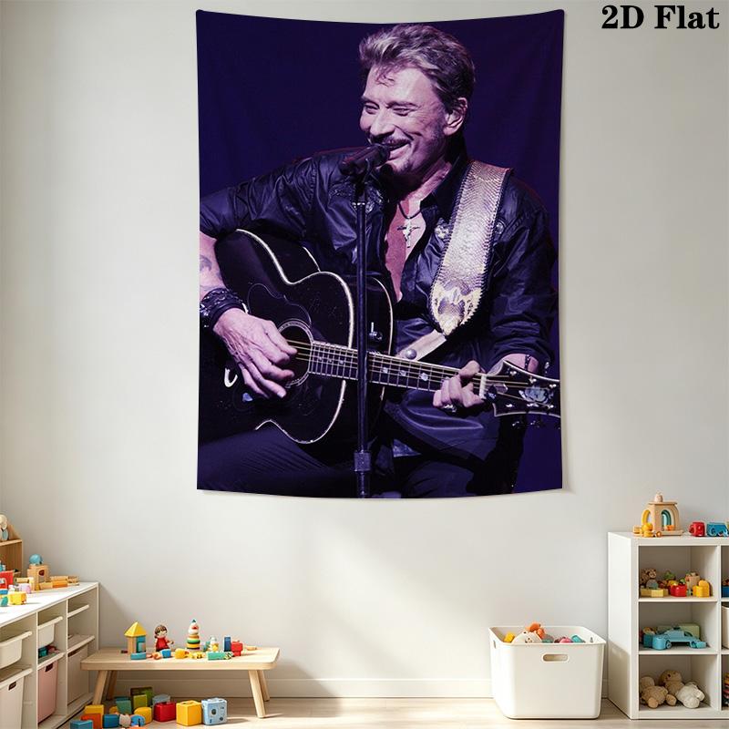 Live Performance Acoustic Guitar Showcase Tapestry Fashion Print Wallmounted Christmas Gift Home Decor Background Cloth