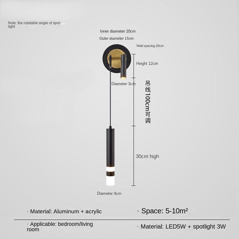 Lámpara de pared viene con foco, lámpara de pared de fondo para sala de estar, línea colgante creativa, luz minimalista moderna, iluminación de lujo, lámpara de noche para dormitorio