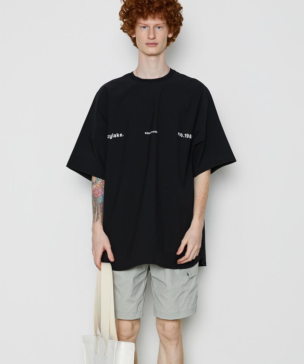 Lazy Lake Unisex Poplin Oversized T-Shirt Black Black/Free