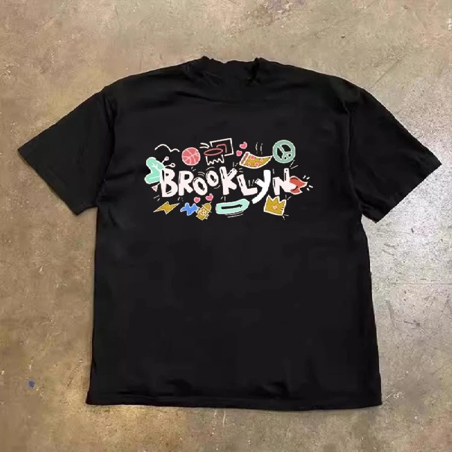 

Summer Kid Clothes Streetwear Retro letters Design Print Kids Tshirt Loose Short Sleeves High Quality Cotton Children s Clothing S чёрный