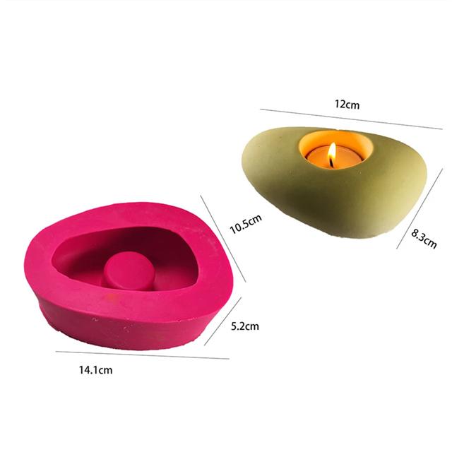 3D Cobblestone Shape Silicone Mold Aromatherapy Candle Holders Mould DIY Homemade Concrete Cement Flowerpot Office Desktop Decor