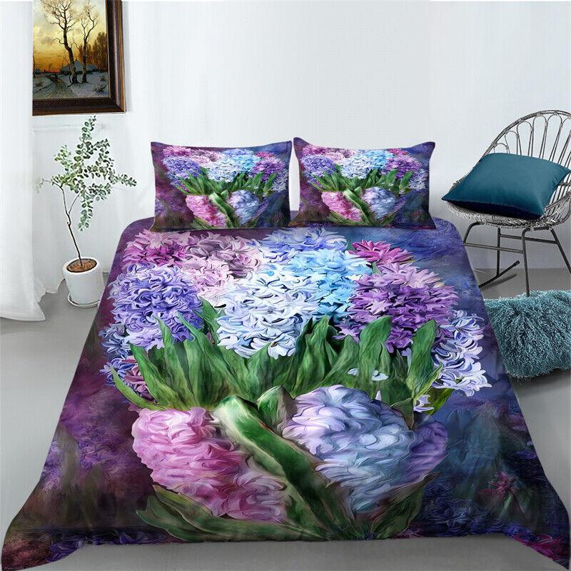 3D Flower Pattern Bedding Quilt/Duvet/Doona Cover Set Pillowcase