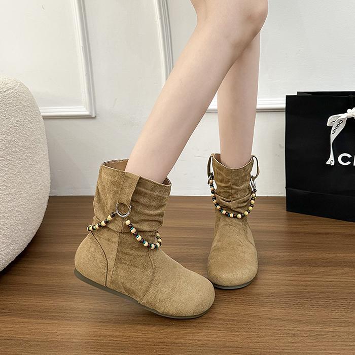 Flats Women Ankle Boots Pointed Toe Cozy Shoes Designer Winter Dress Woman Boots 2025 New Trend Cozy Mujer Chelsea Boots