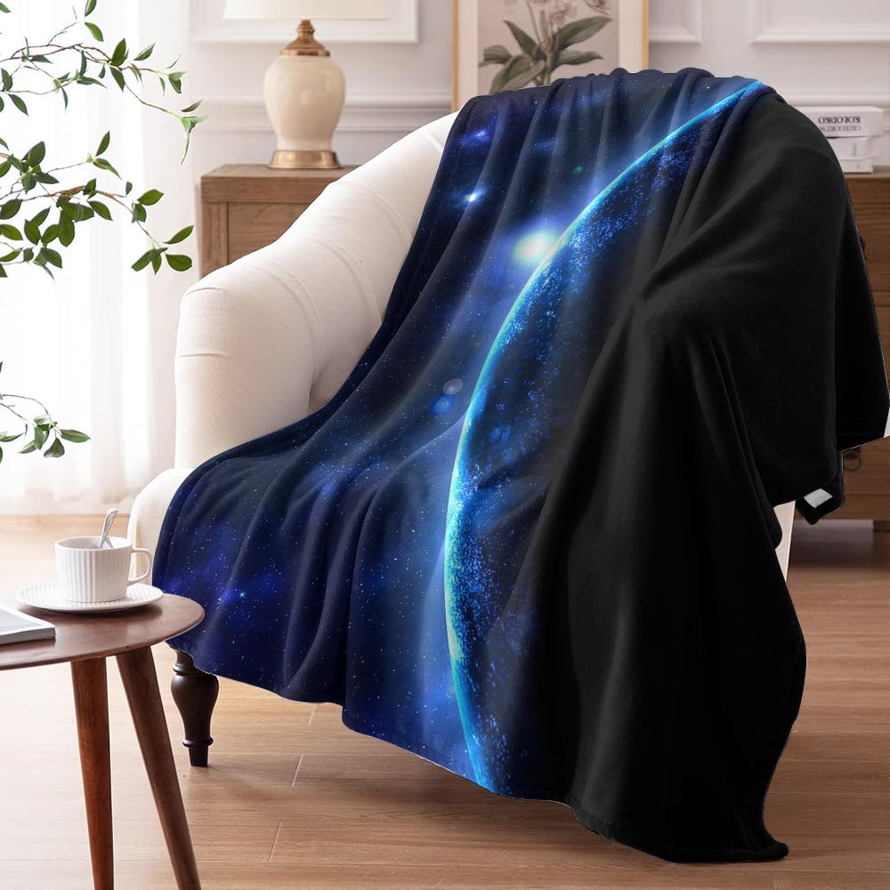 Bright Star in Dark Space Throw Soft Flannel AC Blanket Lightweight Summer Nap Throw Cozy  Blanket for Sofa Bed Travel Home
