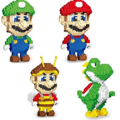 Anime Mario Stavebnice Postavičky Luigi Yoshi Kreslené Malé Částice Sestavený Model Kostek Panenky Hračky Dětské Dárky