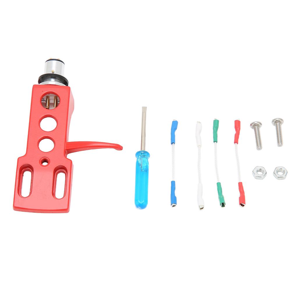 Vinyl Stylus Holder Aluminium Alloy Vinyl Record Phonograph Cartridge Holder with 4 Connection Wires