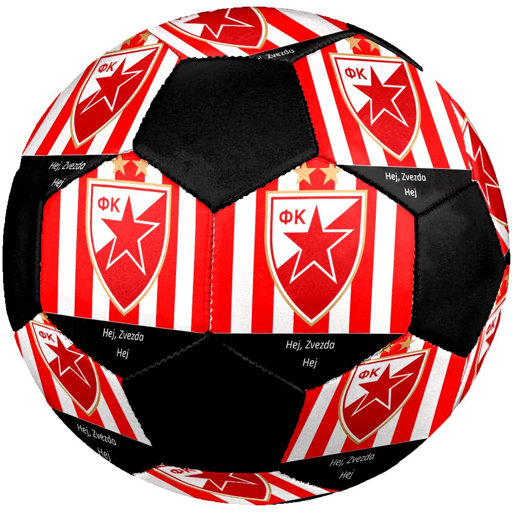 SIZE 5 Red Star Belgrade Soccer Ball Colorful All Ages Machine Stitched PVC Competition Ready Durable High-Bounce