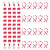 24Pcs Mini Christmas Scarves Soft Knitted Fabric for Snowman Crafts Xmas Tree Ornaments Holiday Decorations DIY Mini Scarfs