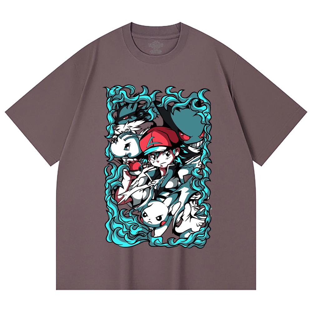 230 Gsm 100% Cotton Pokemon V26 Print Unisex Heavy Cotton T Shirt