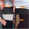 Adjustable Unisex Leather Belt with Quick Release and Foldable Buckle