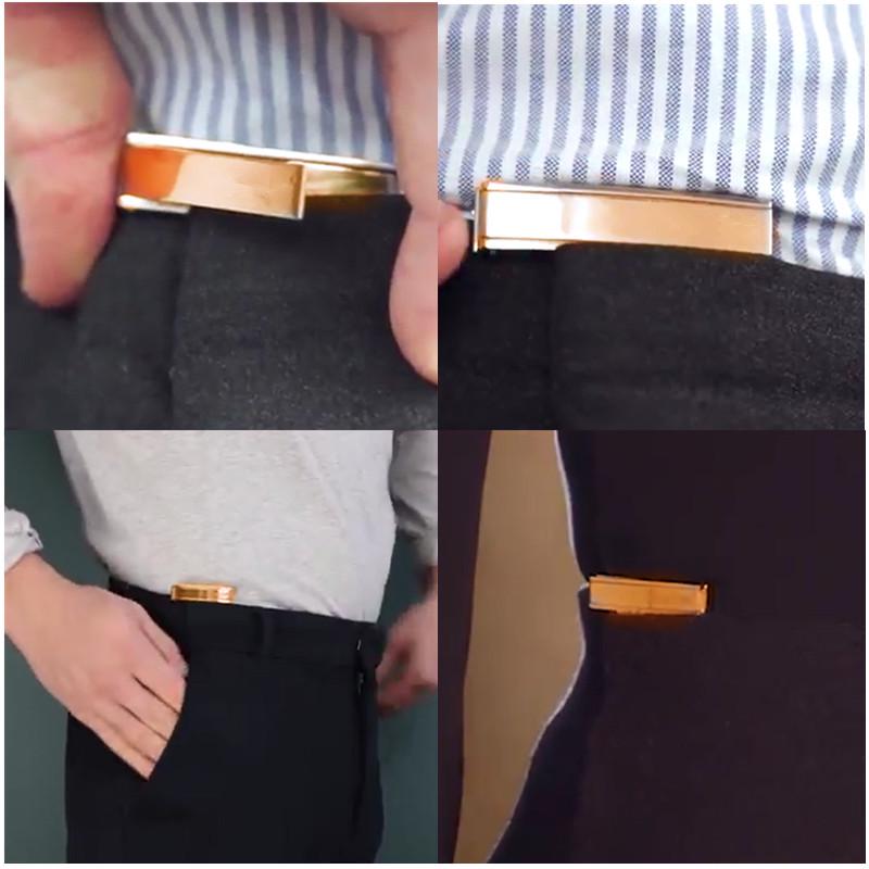 Adjustable Unisex Leather Belt with Quick Release and Foldable Buckle