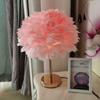 Feather Modern Table Lamp Bedroom Table Lamp Bedside Lving Room Coffee Decorative Lights Christmas Decoration Romantic Ligsting