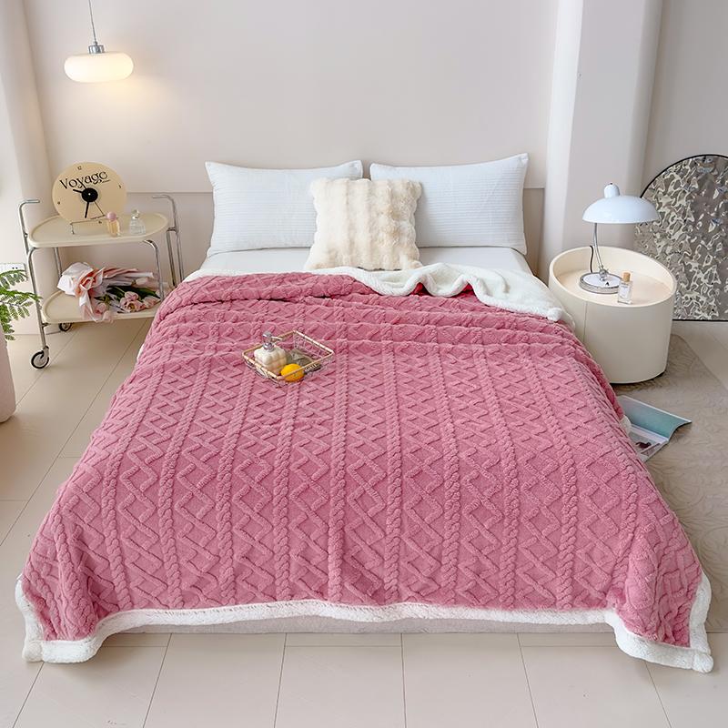 Super Soft Woolen Blanket for Bed Sofa Couch, Autumn Warm Lame Velvet Cover Blanket for Office, Air Conditioning and Nap, Travel