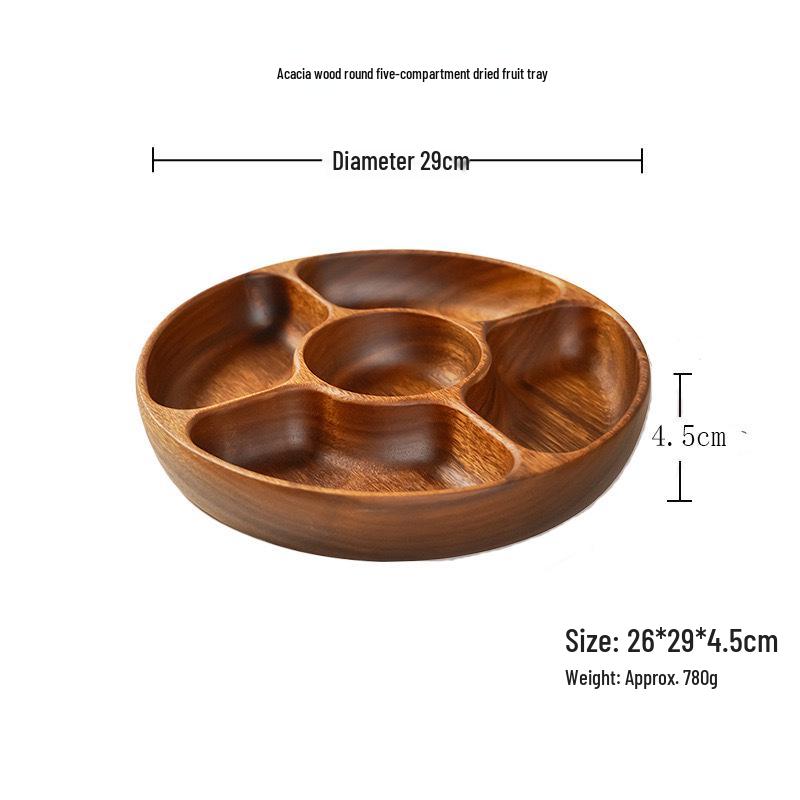 

Набор закусочных и десертных тарелок из акации: Фруктовые, десертные, салатные и детские тарелки с отделениями