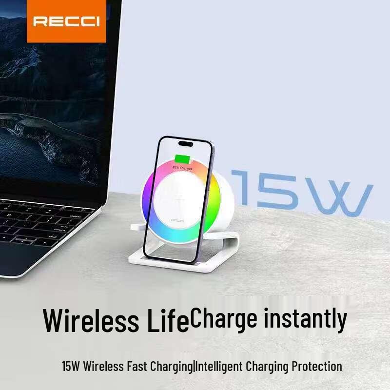 Recci RSK-W28 Wireless Charging Bluetooth Speaker with RGB Ambient Light