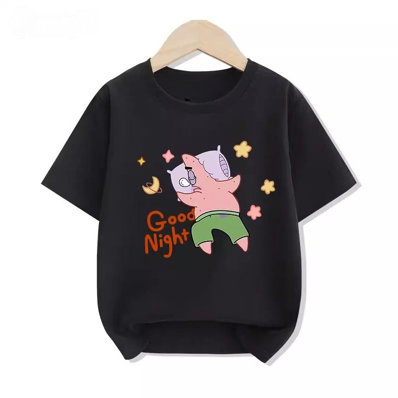 Potdemiel Summer New SpongeBob SquarePants Kids 100 Cotton TShirt Comfortable and Breathable for Boys and Girls