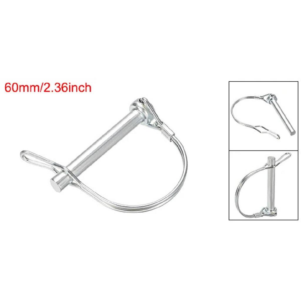 uxcell 1/3/5Pcs Shaft Locking Pin W Ear 6mmx35/40/45/55mm 8mmx60mm Coupler Pin for Farm Trailers Lawn Arch and Garden