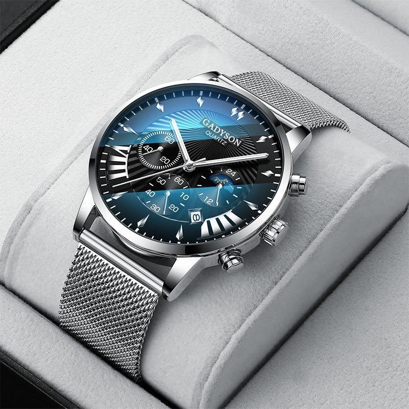 Top Men Watches Luxury Famous Brand da uomo in acciaio inossidabile con calendario a maglie, orologio da uomo d'affari, orologio al quarzo luminoso