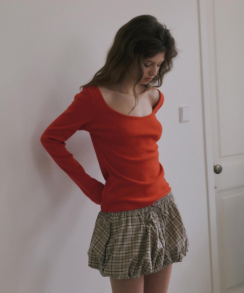 Obeodyupeulleeo Scoop Neck T-Shirt_Red