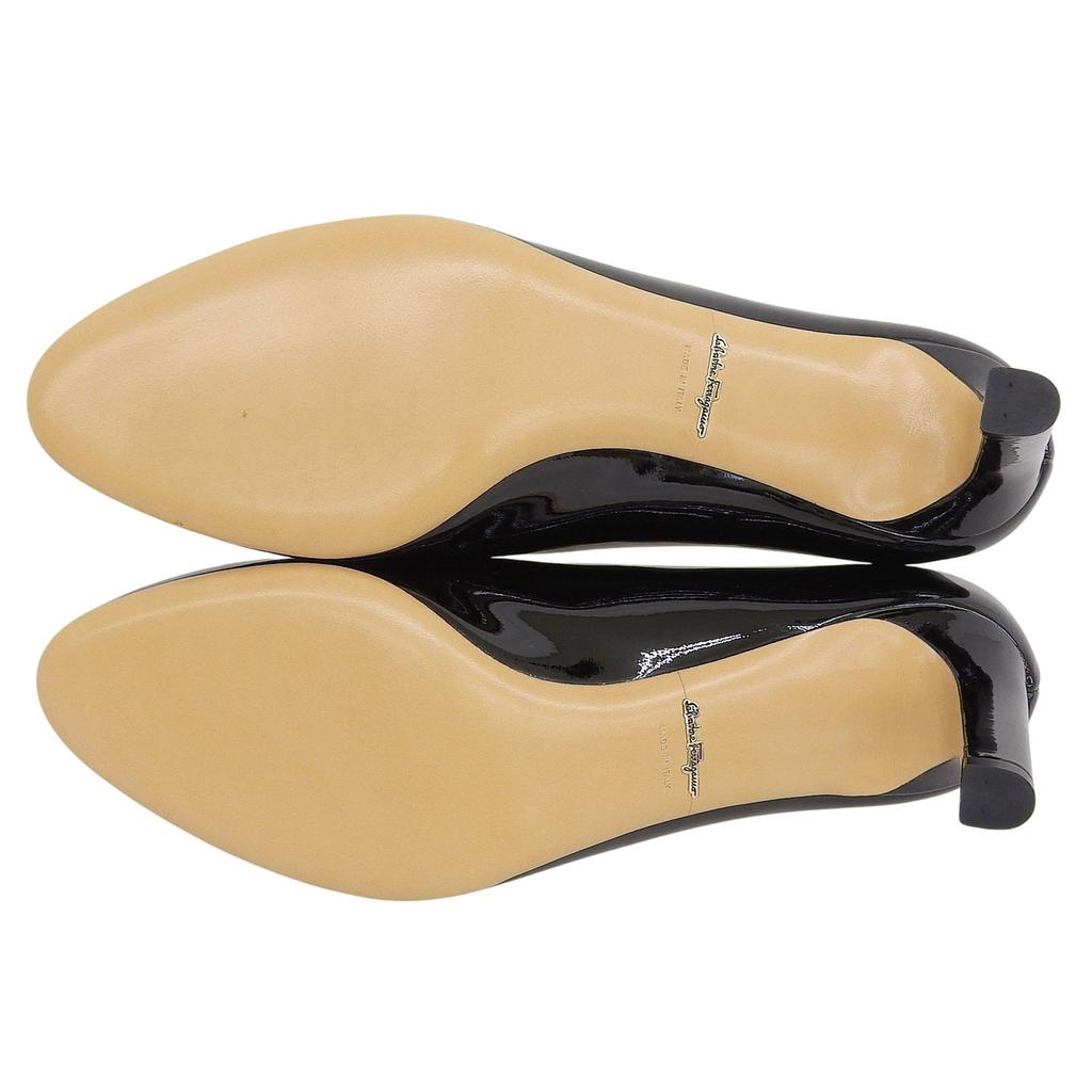 Makellose Salvatore Ferragamo Pumps LEO 70 schwarz Lackleder Damen 6.5 Gebraucht