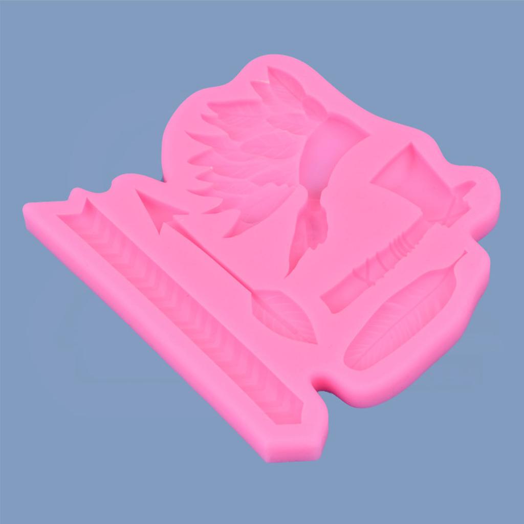 Pfeilfeder Indischer Kopfschmuck geformte Silikonform Fondant Schokoladenform DIY Kuchen Dessertform Backen DIY Zubehör